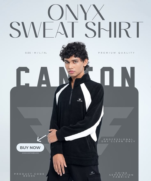 sweatshirt, pullover, activewear top, athletic shirt, track jacket, sports pullover, product launch, brand awareness, editorial, luxurious, bold, neutral, black